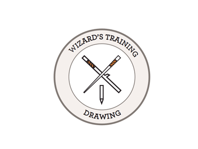 Wizards Training Shot circle icon logo simple