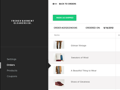 Aristotle Order Page cms interaction design ui