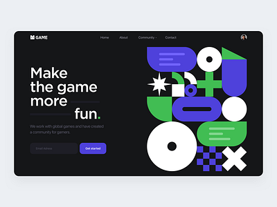 Game Community Landing Page 2d black and white branding character china game game app game community graphic design landing page san francisco ui web design