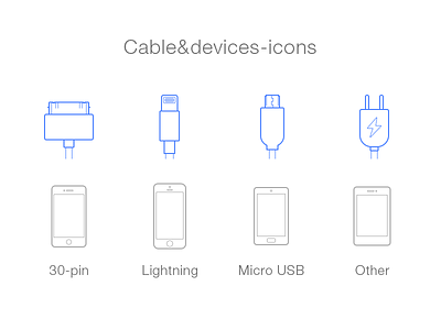 Cable&devices-icons android apple cable charger date device icon iphone line pin power simple