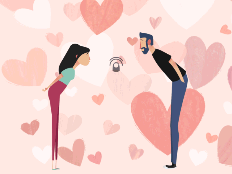 Happy Valentine's! 2d animation cel character instagram interactive kiss love morphing video walkcycle