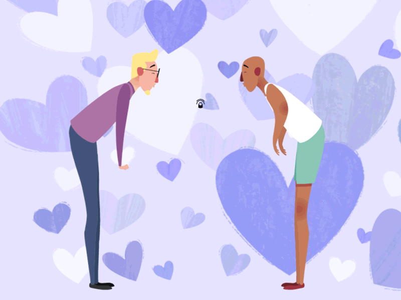 Happy Valentine's! 2d animation cel character instagram interactive kiss love morphing video walkcycle