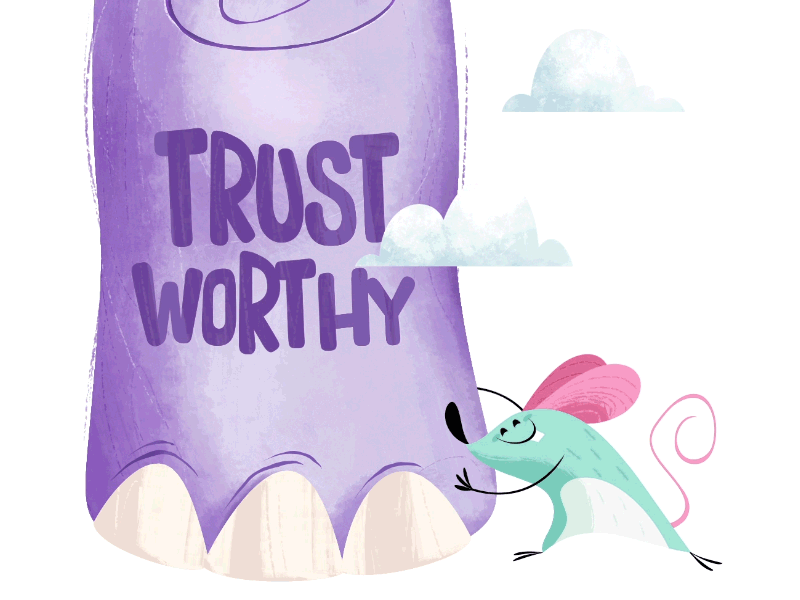 Trustworthy - I am more Stickers 2d am animation campaign elephant i iammore loop mograph more mouse selfesteem