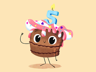 Animagic's 5th Anniversary! animation anniversary cake character characterdesign cupcake cute cuteness happy hello hi motiongraphics muffin party
