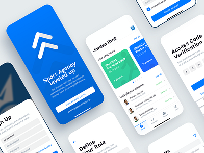 Football MGMT | Screens Preview app app design application clean home screen ios ios app kyc list view minimal mobile app mobile design mobile ui onboarding product product design ui design ui element welcome screen whitespace