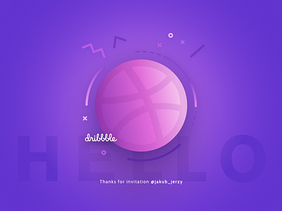 Hello Dribbble debut dribbble dribbling firstshot gradient hello shadow