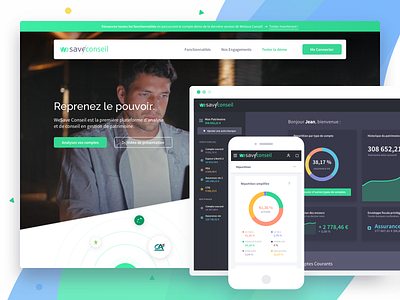 WeSave Conseil | HomePage app banking dashboard fintech landing landingpage page product site ui web