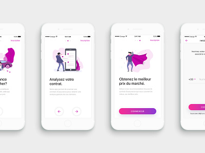 Mobile UI | Simple Onboarding app assurtech banking clean fintech flat illustrations ios iphone minimal mobile onboarding onboarding screen ui walkthrough