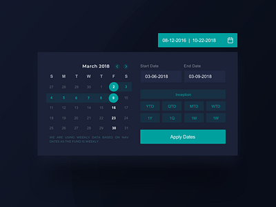 Date Picker Lovin' 🖤 app component date date picker date range date selector fintech minimal picker selector ui ui component web