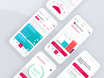 Mobile UI | Banking App II app banking budget cards charts clean financial fintech goals graphs interaction interaction design ios minimal settings simple spendings tracking ui whitespace