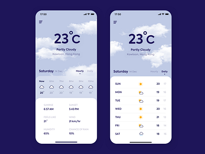 Weather App ☁️ app design flat interface ios minimal mobile ui ux weather weather app