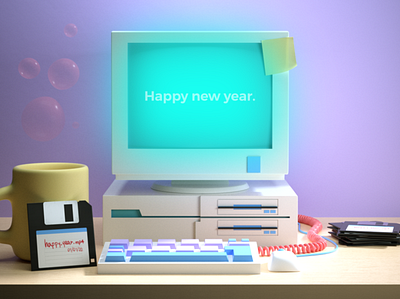 Happy new year 2020! 3d animation cinema4d illustration lowpoly render