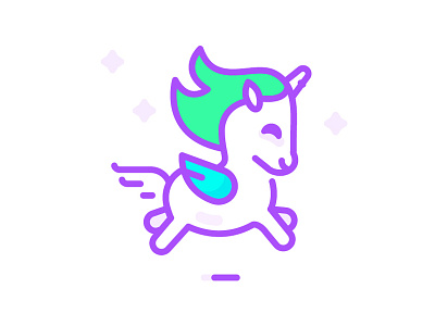 Running unicorn flat illustration illustration unicorn vector art vector artwork