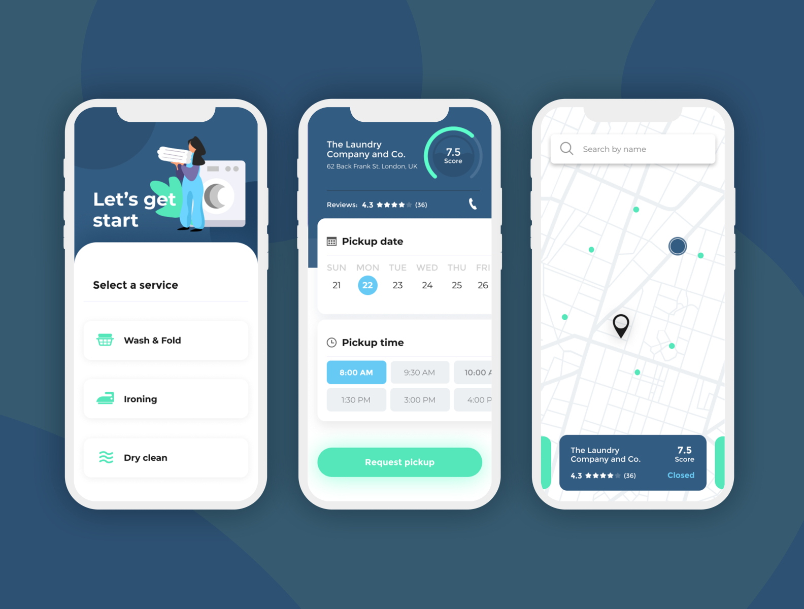 Laundry service app by Alon Dagan on Dribbble