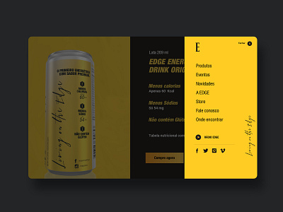 Menu screen Design - Edge Energy Drink