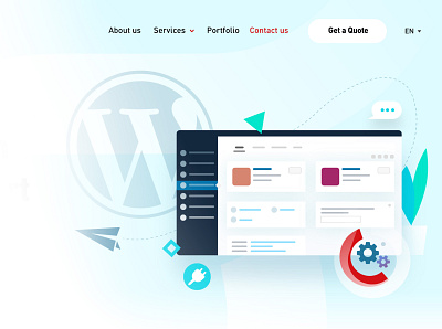 Wordpress Support Services graphic design illustration landing visual website wordpress