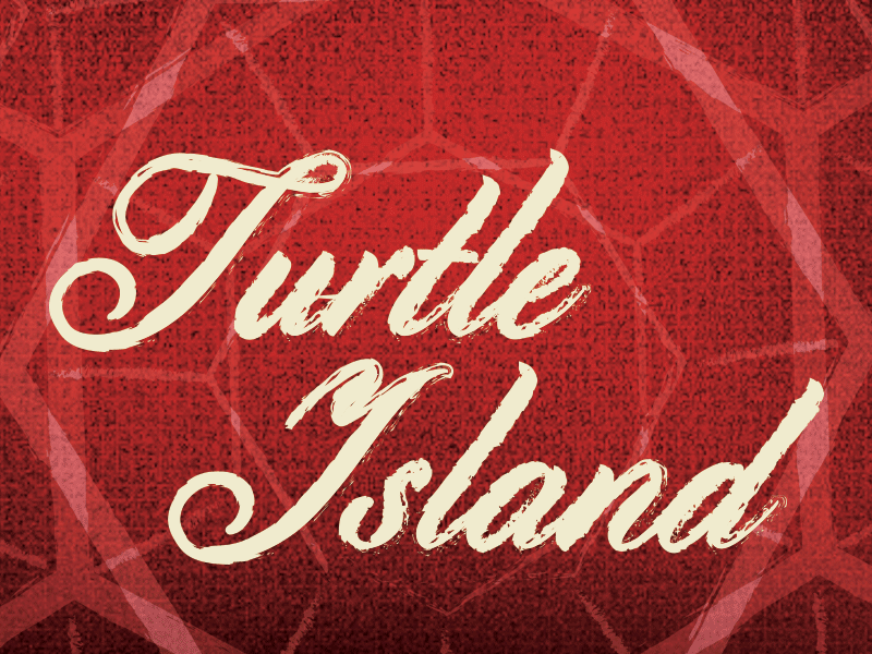 Turtle Island (local love series) gif concert gig poster green island local love music pattern poster red script shell texture turtle yellow