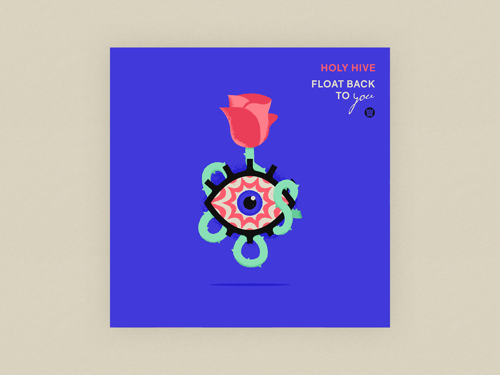 10x20 - 9: Float Back To You - Holy Hive 10x20 album album art band art eye floating gig poster holy hive hypnosis hypnotic illustration music record rose thorn vinyl