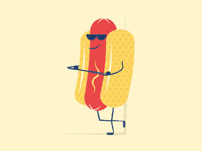 Hotdog bun cool guy food hot dog lobby movie mustard snack sun glasses theater