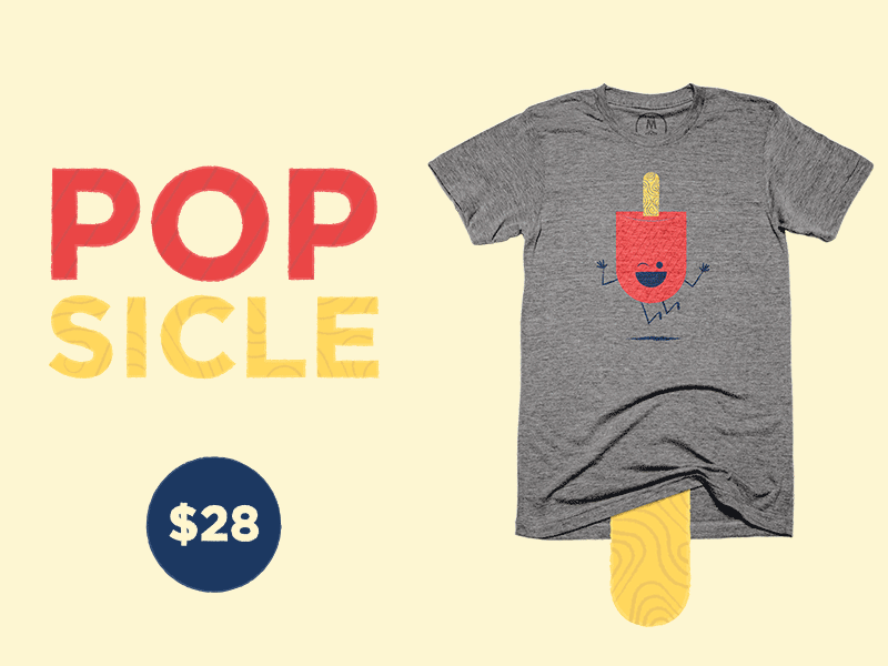 Popsicle Shirt cotton bureau food happy ice cream illustration movie theater popsicle shirt snack wink wood grain