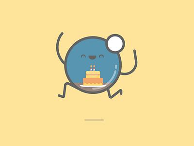 Little Dood birthday bubble cake candles character cute dood glass happy jump little