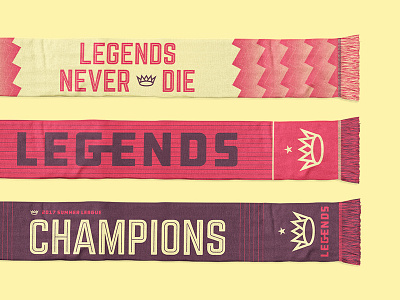 Legends Scarfs athletics champions crown football legends pattern pinstripe scarf soccer sports