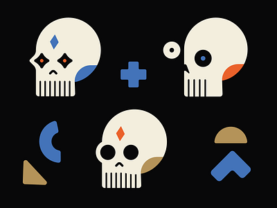 Skulls halloween illustration shapes simple skeleton skull skulls vector