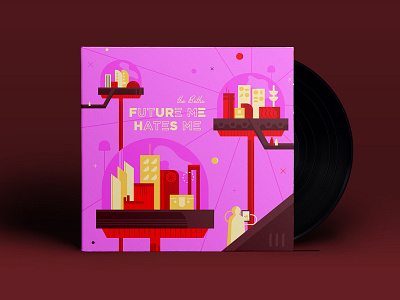 No. 3 - Future Me Hates Me ~ the Beths album art buildings face future illustration procreate space the beths vinyl