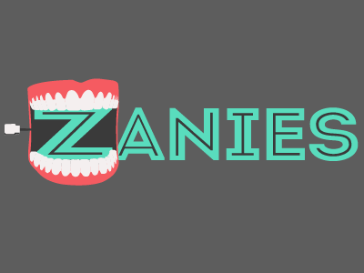 Final Logos (main) black white chatter teeth comedy inline intro laughs red teal teeth wind up