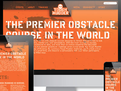 Tough Mudder Responsive About Page (Capstone giant mud mudder orange responsive strong tough website