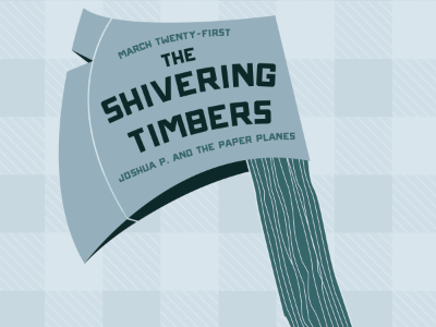 the Shivering Timbers flyer (Local Love Series) ax chip handle lumberjack plaid tree wood woodgrain