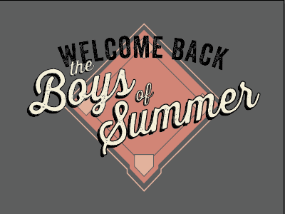 New Slogan Logo (Seasonal Retail) ballpark base black boys of summer diamond homage home plate peach red seasonal retail summer