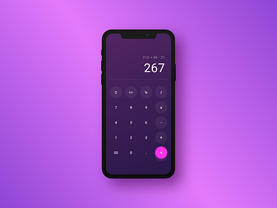 #DailyUI 04 — Calculator button calculator daily daily ui daily ui challenge dailyuichallenge design glow pink purple ui ux