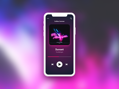 #DailyUI 09 — Music Player app application daily daily ui daily ui challenge dailyui dailyuichallenge design endless midnight music music player retrowave summer sunset synthwave ui ux