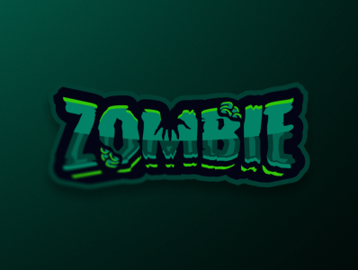 Zombie Text Logo branding design esports gaming identity illustration logo vector