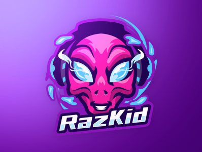 RazKid Alien Mascot Logo branding design esports gaming identity illustration letter logo mark mascot