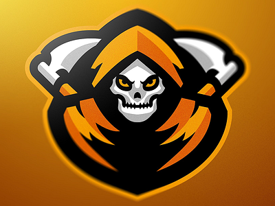 Skull Reaper bold branding gaming guns logo mascot mean outlawz reaper skull sports