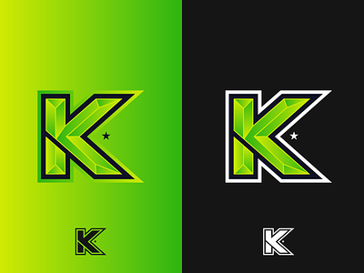 K Logo black green k logo monogram sharp white