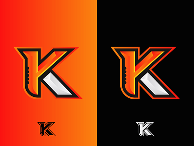 K Esport Logomark brand branding design esports esportslogo gaming icon illustration k logo recruitment k logo logo logomark mark orange sports