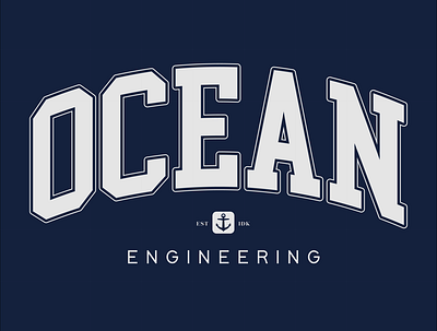 Merch - Ocean Engineering College Hoodie design graphic design illust illustration logo merch ty typography