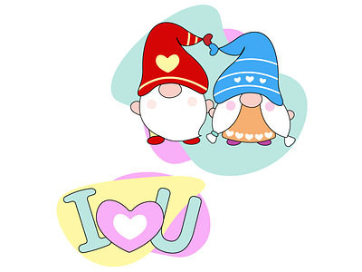 Stickers with gnomes animation graphic design stickers valentines day