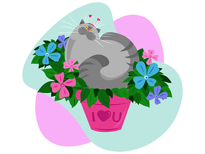 Sticker "Cat in love"