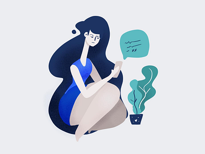 Bella At Phone chat design illustration ipad iphone ui uidesign uikit woman