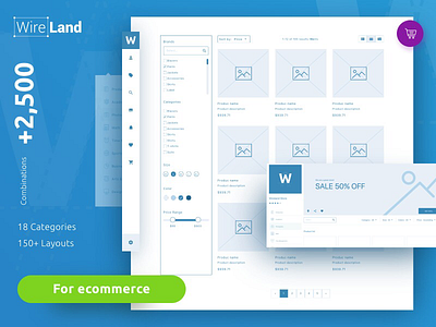 Wireland for E-commerce design kit sketch ui ux wireframe