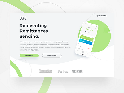 Cero.Cash - Landing Page app ios landing page sketch ui web