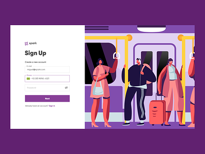 Spark: Sign up purple register register form sign up sign up form signup