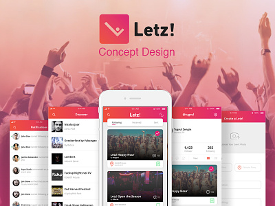 LetzApp app design event app ui design ux design