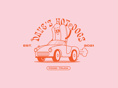 Dave's Hot Dogs Illustration branding design illustration logo