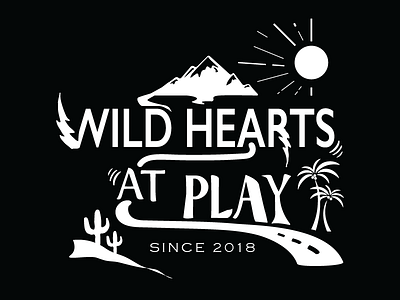 Wild Hearts at Play graphic design motorbike motorcycle mountains palm trees road shirt design simple sun tshirt wild