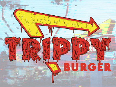 Trippy Burger Logo apparel drippy edm grime grime art illustration logo trippy